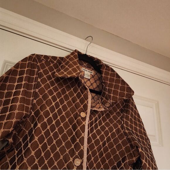 Katie Todd brown and tan button up jacket M - Picture 2 of 5